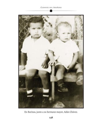 C ue n tos de l Ar añ e r o




En Barinas, junto a su hermano mayor, Adán Chávez.

                          238
 