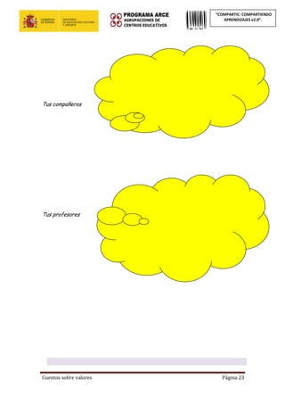 Cuentos sobre valores Página 23
“COMPARTIC: COMPARTIENDO
APRENDIZAJES v2.0”.
Tus compañeros
Tus profesores
 