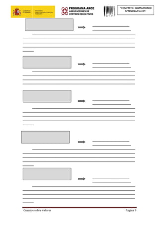 Cuentos sobre valores Página 9
“COMPARTIC: COMPARTIENDO
APRENDIZAJES v2.0”.
____________________
_____________________
________________________________________________________
_____________________________________________________________
_____________________________________________________________
_____________________________________________________________
______
____________________
_____________________
________________________________________________________
_____________________________________________________________
_____________________________________________________________
_____________________________________________________________
____________________
_____________________
________________________________________________________
_____________________________________________________________
_____________________________________________________________
_____________________________________________________________
______
____________________
_____________________
________________________________________________________
_____________________________________________________________
_____________________________________________________________
_____________________________________________________________
______
____________________
_____________________
________________________________________________________
_____________________________________________________________
_____________________________________________________________
_____________________________________________________________
______
 