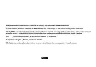 Cuento Un Planeta Maravilloso