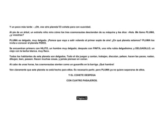 Cuento Un Planeta Maravilloso