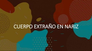 CUERPO EXTRAÑO EN NARIZ
 