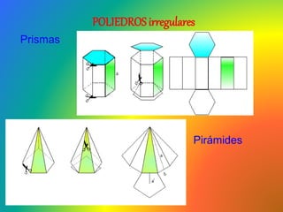 POLIEDROS irregulares
Prismas
Pirámides
 