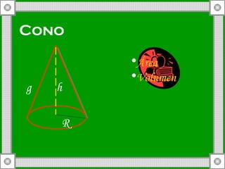 Cono R h g Área Volumen 
