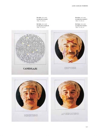 JUAN CARLOS ROMERO




Sin título, de la serie        Sin título, de la serie
La vida de la muerte,          La vida de la muerte II,
1980, 70 x 80 cm               1980, 70 x 80 cm

Sin título, de la serie        Sin título, de la serie
La vida de la muerte III,      La vida de la muerte I,
1980, 70 x 80 cm               1980, 70 x 80 cm




                                                   137
 