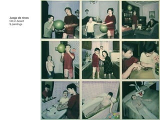 Juego de ninos Oil on board  9 paintings 