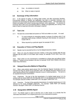 Code for Unplanned Encounters at Sea (CUES) as agreed upon at the 14th Western Pacific Naval Symposium
