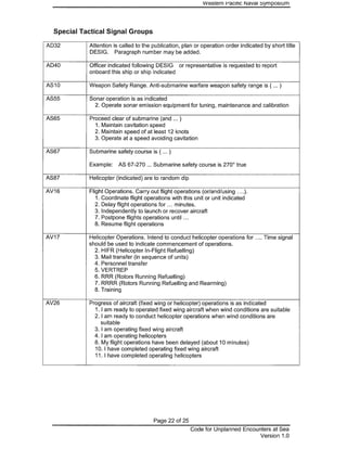 Code for Unplanned Encounters at Sea (CUES) as agreed upon at the 14th Western Pacific Naval Symposium