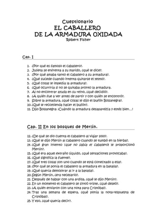 Cuestionario caballero-armadura