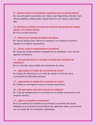 TEORIAS DEL CRECIMIENTO ECONÓMICO