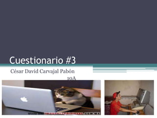 Cuestionario #3
César David Carvajal Pabón
10A
 