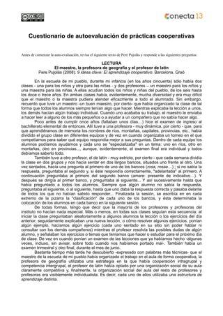 !
Cuestionario de autoevaluación de prácticas cooperativas
!!!Antes de comenzar la auto-evaluación, revisa el siguiente te...