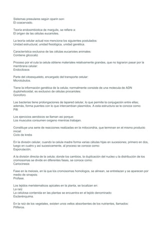 Cuestionario de biología