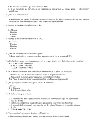 Cuestionario de biologia 1