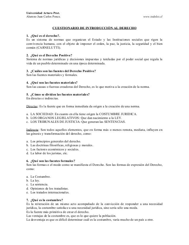 preguntas generales con respuesta cuestionario de introducci 243 n al derecho 1 preguntas generales con respuesta cuestionario de introducci 243 n al derecho 1