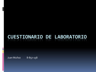 CUESTIONARIO DE LABORATORIO
Juan Muñoz 8-857-158
 