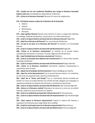 Cuestionario de Literatura - 3eros Bachilleratos (2013-2014)