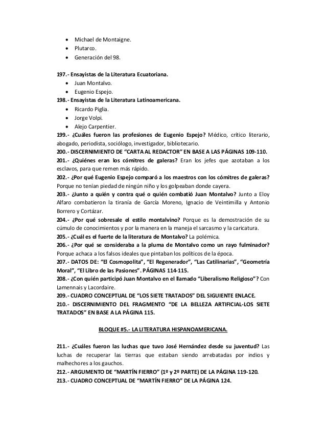 Cuestionario de Literatura - 3eros Bachilleratos (2013-2014)