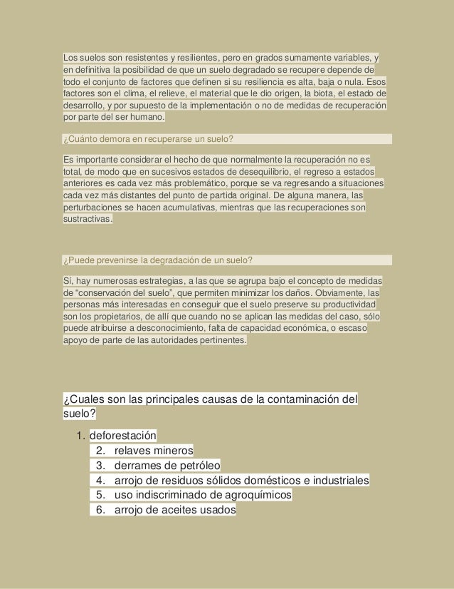 Cuestionario del suelo Cuestionario del suelo