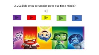 2. ¿Cuál de estos personajes crees que tiene miedo?
 