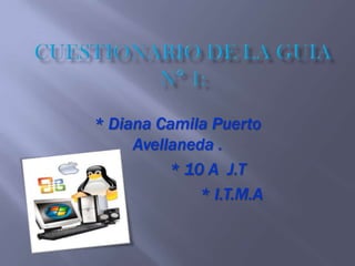 * Diana Camila Puerto
Avellaneda .
* 10 A J.T
* I.T.M.A
 