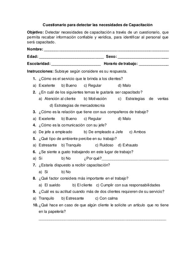preguntas entrevista jefe de ventas cuestionario para detectar las necesidades de capacitaci 243 n preguntas entrevista jefe de ventas cuestionario para detectar las necesidades de capacitaci 243 n