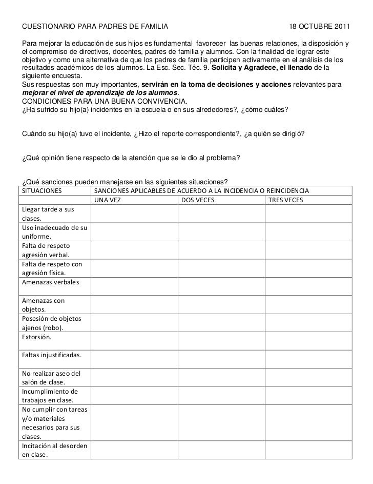 preguntas para detectar problemas familiares cuestionario p 224 ra padres de familia 18 oct 2011 preguntas para detectar problemas familiares cuestionario p 224 ra padres de familia 18 oct 2011