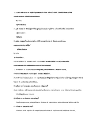 Cuestionario quinto curso