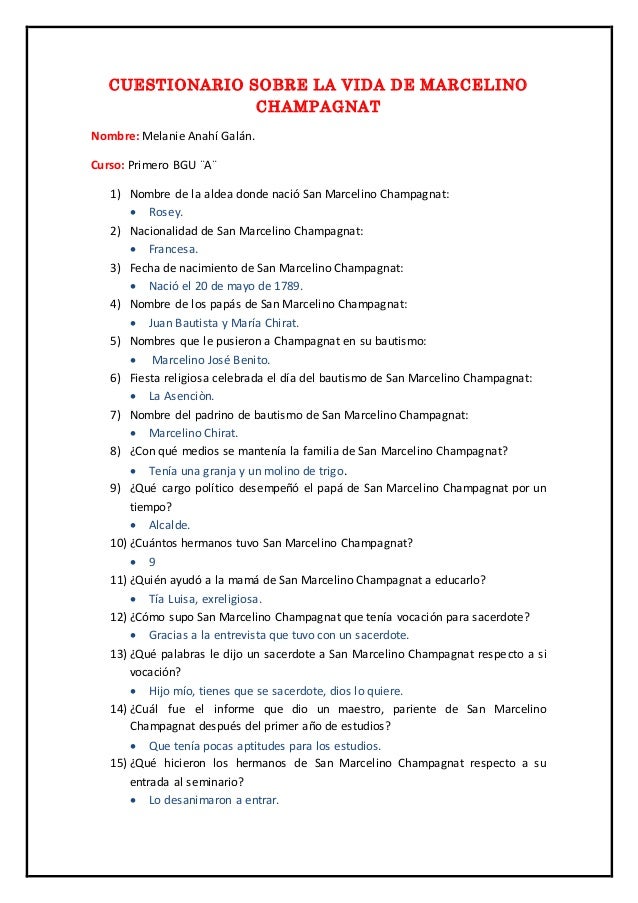 preguntas para una entrevista cristiana cuestionario sobre la vida de marcelino chagnat preguntas para una entrevista cristiana cuestionario sobre la vida de marcelino chagnat