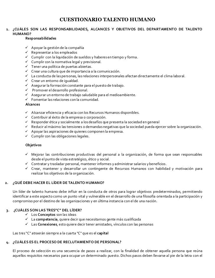preguntas sobre objetivos personales cuestionario talento humano preguntas sobre objetivos personales cuestionario talento humano