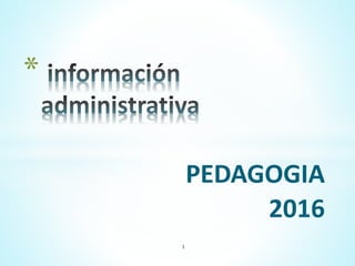 PEDAGOGIA
2016
1
*
 