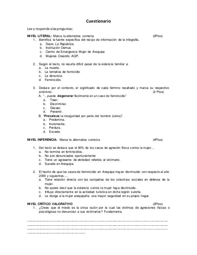 preguntas de investigacion violencia de genero cuestionario lectura no a la violencia preguntas de investigacion violencia de genero cuestionario lectura no a la violencia