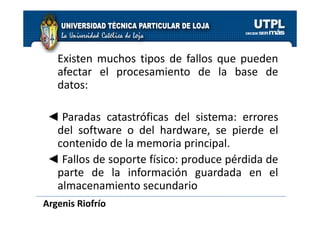 Gestion de Transacciones - Cap 20
