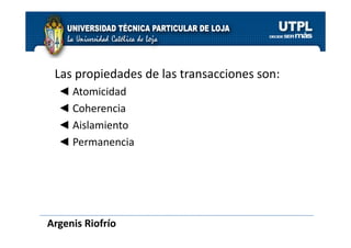 Gestion de Transacciones - Cap 20