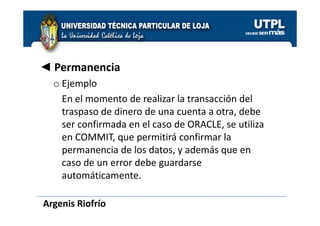 Gestion de Transacciones - Cap 20