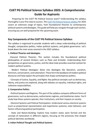 CUET PG Political Science Syllabus 2025: A Comprehensive Guide for ...