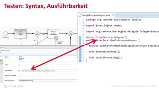 Camunda User Group Hamburg | 13.10.2016
Testen: Syntax, Ausführbarkeit
 