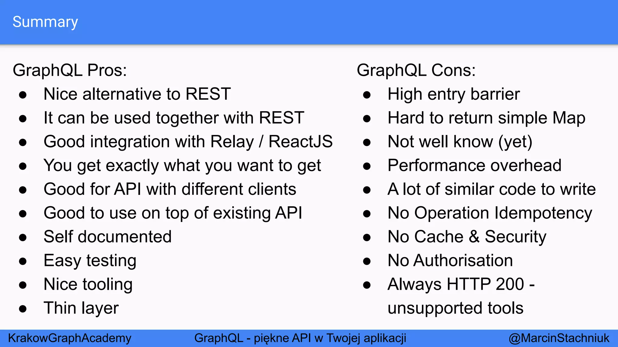 GraphQL - Piękne API w Twojej Aplikacji - KrakowGraphAcademy