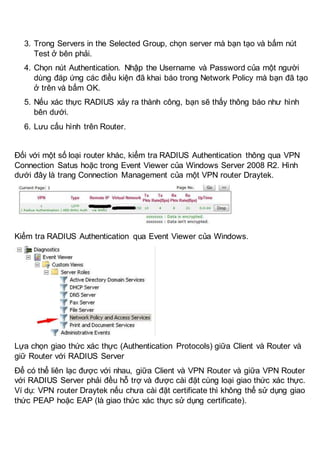 Cấu hình windows server 2008 làm radius server | DOCX