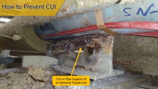 CUI on Pipe Support of
an Electrical Traced Line
How to Prevent CUI
 