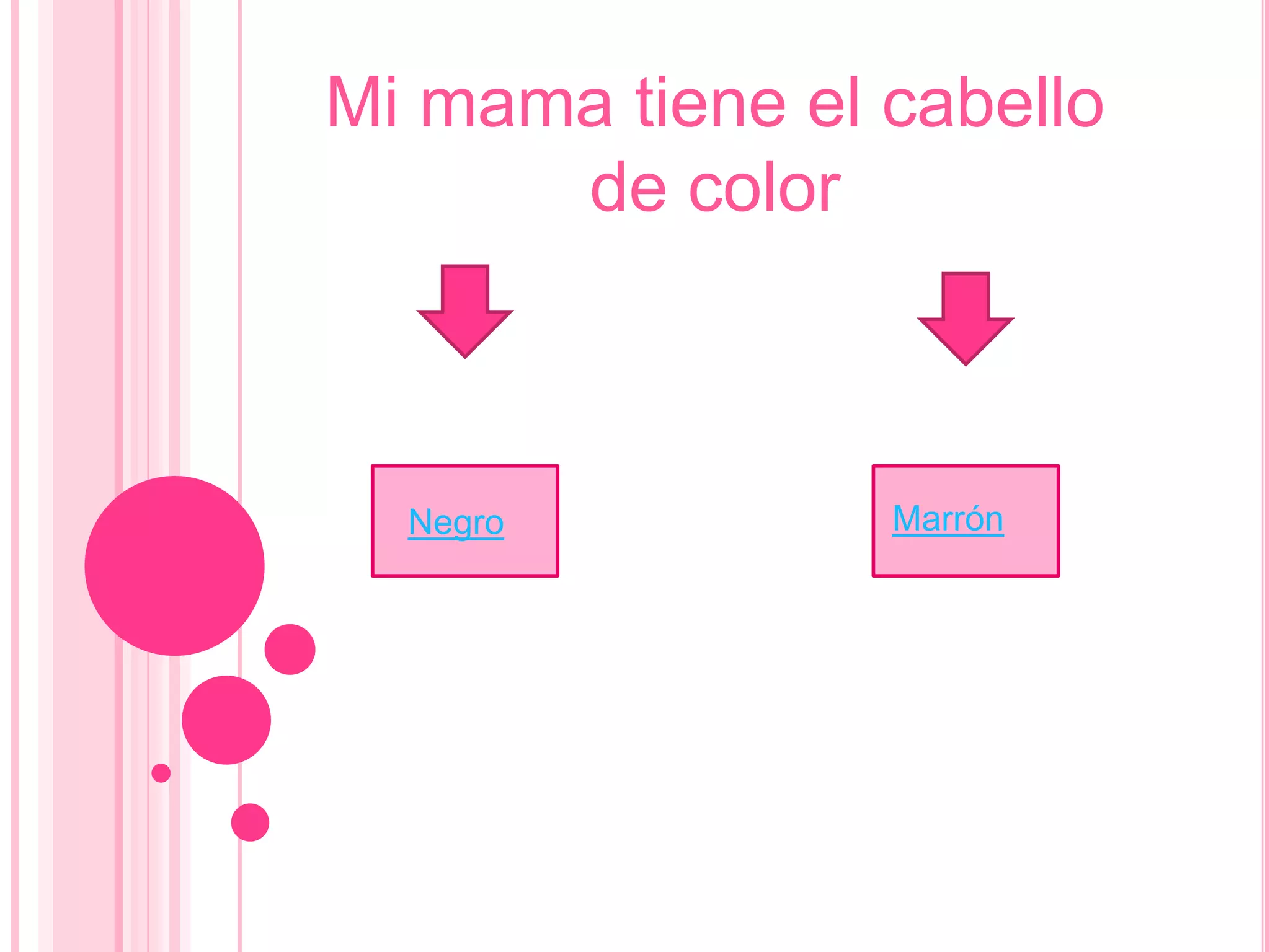 Mi mama tiene el cabello
de color
Negro Marrón