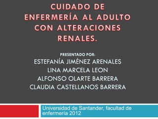 Universidad de Santander, facultad de
enfermería 2012
 