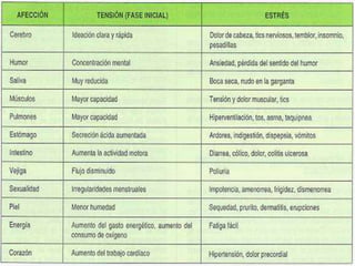  El cuerpo se prepara combatir la amenaza
 Aumentan los niveles energéticos del organismo.
 Ej: cruzando un calle, un a...