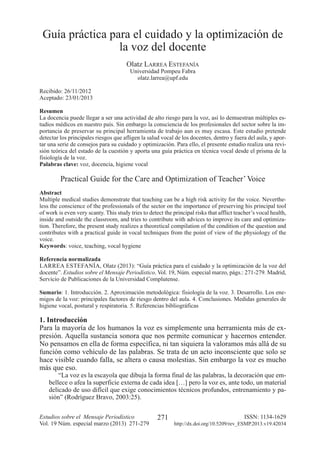 Cuidado de la voz | PDF