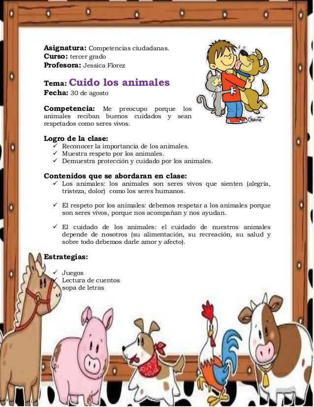 CUIDADO DE LOS ANIMALES