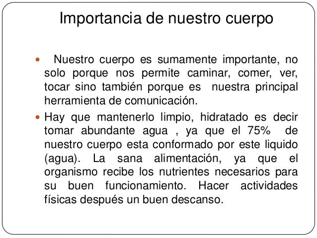 Cuidado de nuestro cuerpo...