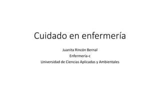 Cuidado en enfermería
Juanita Rincón Bernal
Enfermería-c
Universidad de Ciencias Aplicadas y Ambientales
 