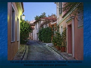 Faz com que as tuas sementes caiam no “terreno” dos corações humanos e cuida para que germinem... 