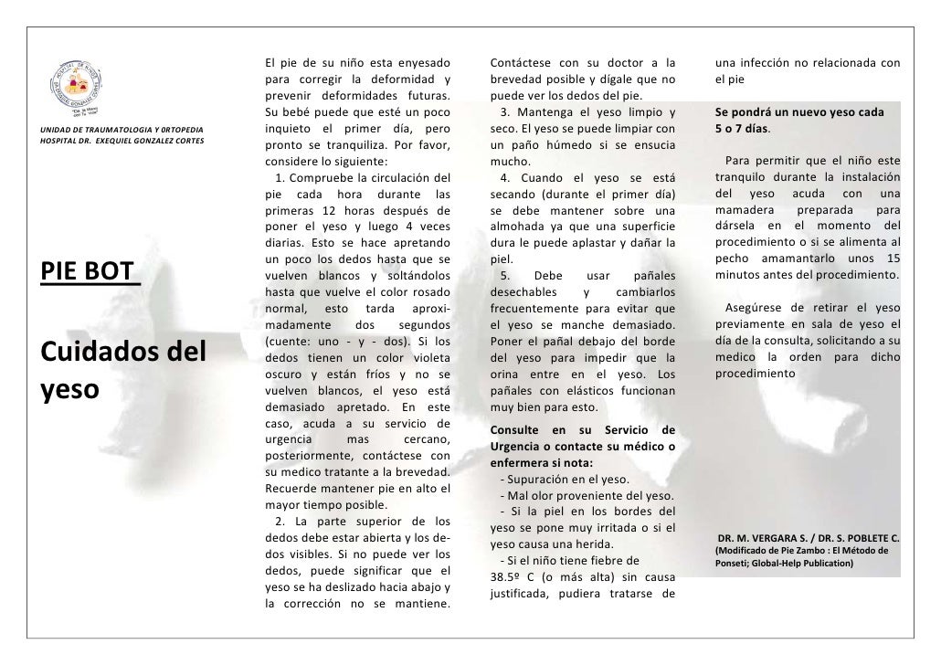 Pie Bot / Cuidados del Yeso en su Tratamiento