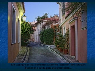 Faz com que as tuas sementes caiam no “terreno” dos corações
humanos e cuida para que germinem...
 
